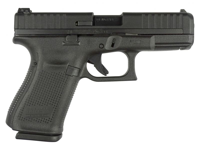 Pravý boční pohled (z pohledu střelce) na nový Glock 44. Na první pohled ani nepoznáte, že nejde o Glock 19. Obrys zbraně a celkově vnější rozměry jsou s devatenáctkou téměř identické.